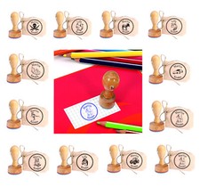 Kinderstempel Stempel für Kinder Holzstempel mit persönlichem Namen Motiv Ø 24mm