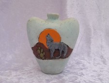Kunst Vase Wüste Wolf Kaktus