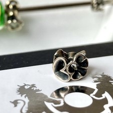 Original Trollbeads Herz mit Blumen -retired -, Silber Bead, Neu