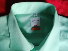 Hemd Olymp 42 16 1/2 Luxor Slim Line grün absolut neu Haifisch Kragen Kurz Arm