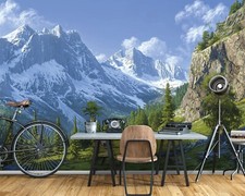 Fototapete Berge Wald Natur 3D