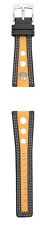 Neu hochwertiges Marken Uhrenarmband von Camel 26mm Leder schwarz gelb #52