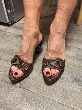 Pantoletten, Damen, 36, braun