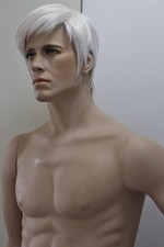 1  Hartschale Pixie Perücke WINDOW MANNEQUIN Platin Blond Weiß Schaufensterpuppe