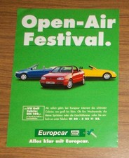 Seltene Werbung Europcar VW Golf Cabrio - Open-Air Festival 1997