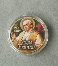 Gedenk Medaille Papst Franziskus Franciscus Katholische Kirche Kreuz Gold Münze