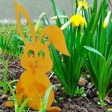 Hase  Gartenstecker  Rost Ostern Metall Deko Garten