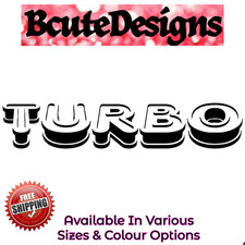 TURBO 3D LOGO AUTO HINTEN FENSTER VINYL ABZIEHBILD TRANSFER AUFKLEBER STYLING GRAFIK x2