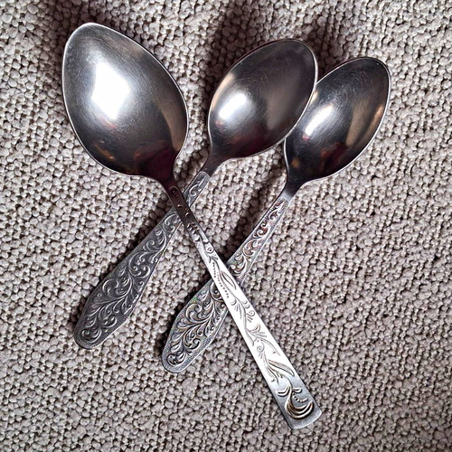Edelstahl löffel vintage - 3x,