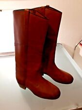 Stiefel mit Absatz, Vintage, Gr.41/42, mit Retro-Stiefelspannern, braun, unisex