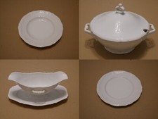 Rosenthal Chippendale Sauciere Speiseteller Suppenteller Schüssel Terrine - weiß