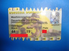 2002 Ticket Dauerkarte BVB