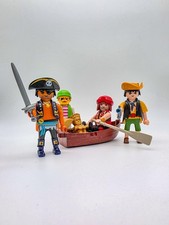 Playmobil® Figuren-Set 4 Piraten Crew Ruderboot & Schatz nerdycustom MOC Edition