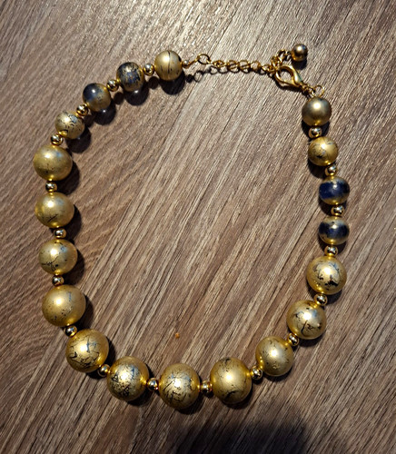 Halskette perlen rund gold - halskette,