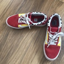 Vans ComfyCush Old Skool Kinder Flame Checkerboard Größe UK4 EU36,5 Rot Gelb Schuh