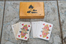 2x altes Skat Kartenspiel in Holzschatulle Rarität Altenburg DDR