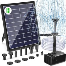 Biling Solar Teich Fundament mit Batterie Backup, 6W 300L/H Solar Wasserpumpe