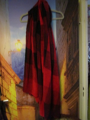 Rot schwarz karierter strick - rot,