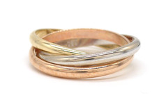 Größe 53 Ring 585 GOLD 14 Karat Tricolor anillo bague anello oro G3246/25