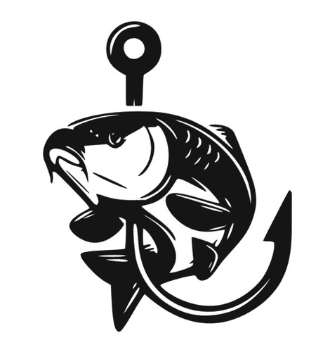 Fisch mit haken angeln - fisch,