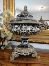 Luxus Deckelvase Porzellan