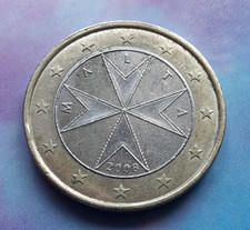 1 Euro Münze Malta 2008 mit "F"  im Stern   Motiv: Malteserkreuz