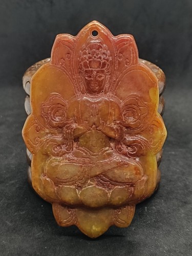 Alte platte amulett jade - amulett,