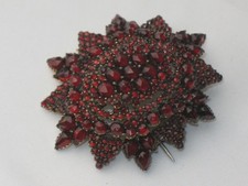 BIEDERMEIER große GRANAT Brosche um 1840 Granatbrosche Böhmen selten TOP