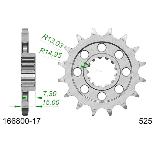 Afam stahlritzel p525 z17 - p525,