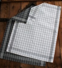 Kracht Geschirrtuch Trockentuch Trockenperle Halbleinen Weiß-Grau 2 Größen