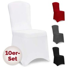 DETEX® Stuhlhussen Stuhlbezug Stretch 10er Set Stuhl Hussen Bezug Weiß Hochzeit