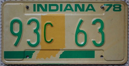 Indiana nummernschild 1978 usa - indiana,