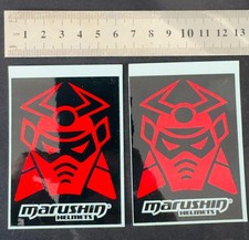 2 x Marushin Helmets Aufkleber Motorsport Tuning Rallye Motorrad Logo Parts
