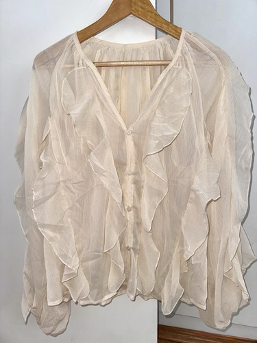 Creme rüschenbluse s - creme,