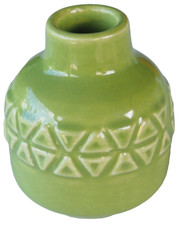 Antike kleine Westdeutsche Scheurich Keramik Vase grün Punze unbeschädigt#617-14