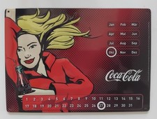 Vintage Coca Cola Blechschild, Werbung, ewiger Kalender, 21x30 cm