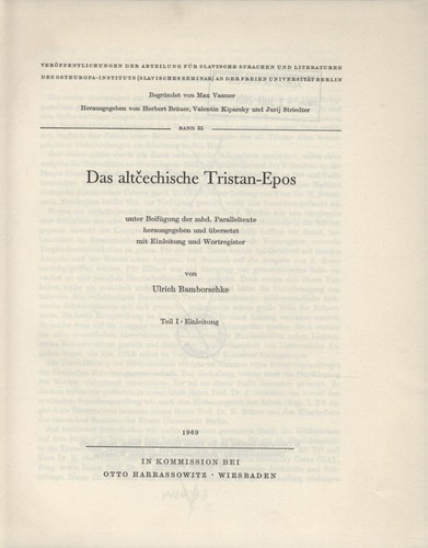 Das altcechische tristan epos - das,