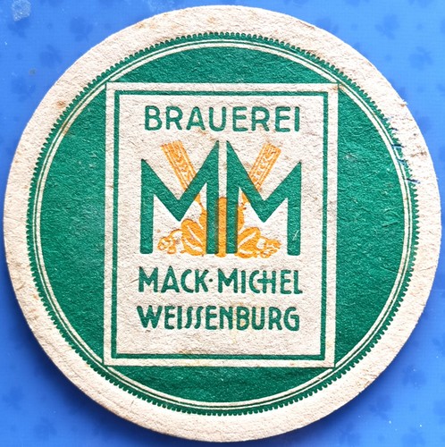 Alter bierdeckel brauerei mack - bierdeckel,