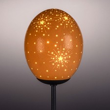 Lampenschirm Straußenei "Sternschnuppen" Handarbeit Lampe Aufsatz für Tischlampe