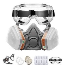 6200 Halbmaske Atemschutzmaske,Gasmaske Staubmasken mit Brille Lackiermaske