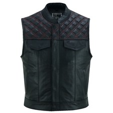 Herren Jeans Lederweste aus