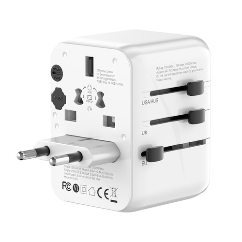 Reiseadapter weiß universal - reiseadapter,