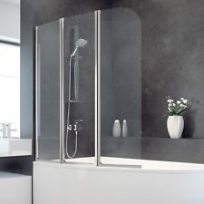 Badewannenabtrennung für Badewanne Duschabtrennung 3-teilig 139 cm Klarglas Glas