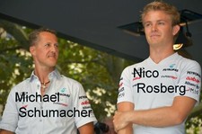 Michael Schumacher Nico Rosberg Mercedes F1 Show originales Foto 15 x 20 cm