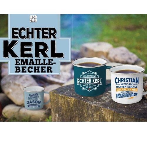 Echter kerl emaille becher - kerl-emaille,