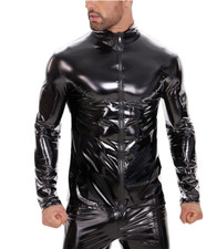 Herren Langarmshirt Glanz Lack