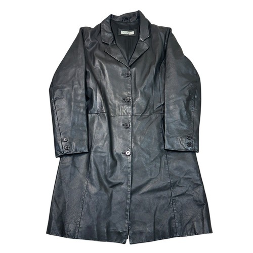 Vintage leder trenchcoat jacke - trenchcoat,