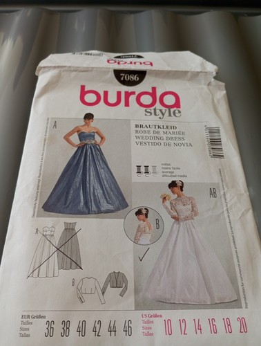 Schnittmuster burda 7086 braut - burda,