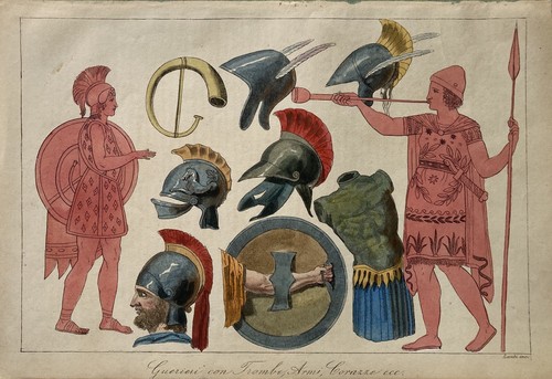 Guerrieri con trombe armi - guerrieri,