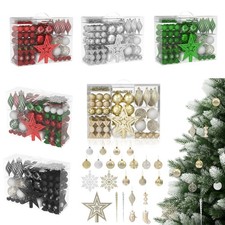 Weihnachtskugeln 138 Stück Set Kunststoff Christbaumkugeln Weihnachtsbaumschmuck